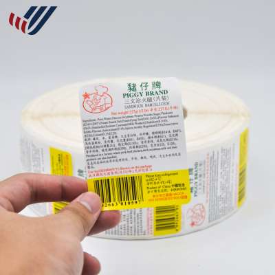 Free custom Waterproof Adhesive label for food